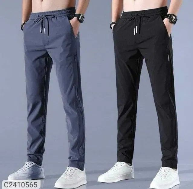 DM Buy1 Get 1 Free💥🤩PREMIUM MEN'S HIGH STRETCH SKINNY LYCRA PANTS(Black & Gray)