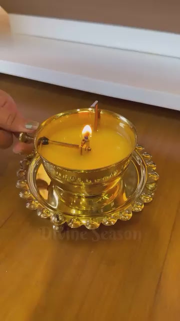 Akhand Diya Lamp with Adjustable wick & Glass
